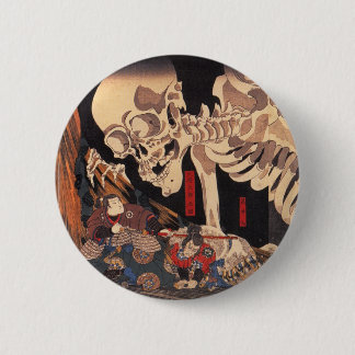Badge Rond 5 Cm Mitsukuni défie le spectre du squelette