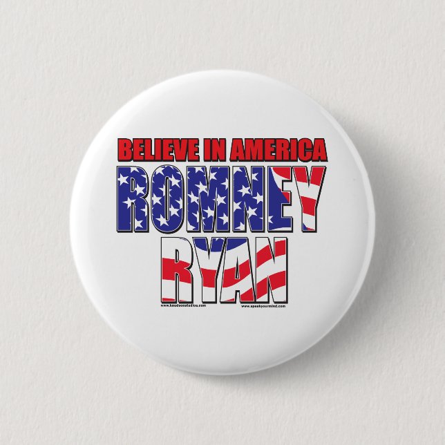 Badge Rond 5 Cm Mitt Romney et Paul Ryan (Devant)