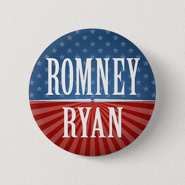 Badge Rond 5 Cm Mitt Romney Paul Ryan 2012 (Devant)