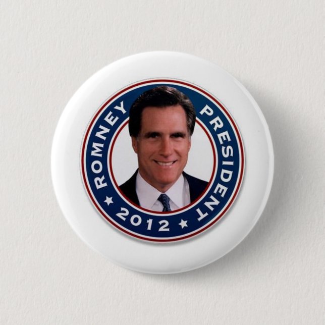Badge Rond 5 Cm Mitt Romney pour le président 2012 (Devant)