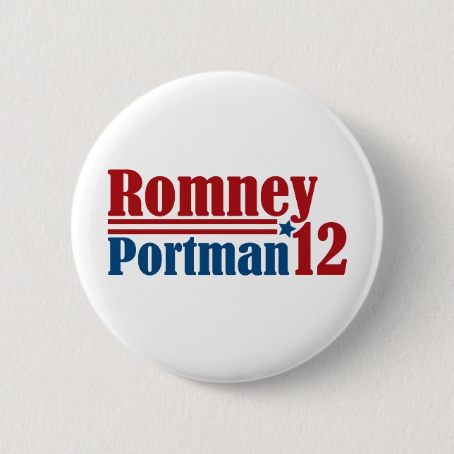 Badge Rond 5 Cm Mitt Romney Rob Portman 2012 (Devant)