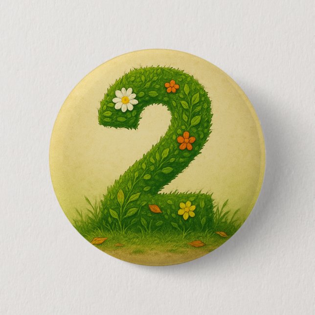 Badge Rond 5 Cm Mittens Number 2 (Devant)