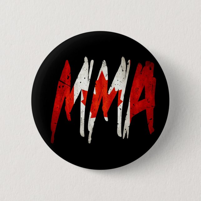 Badge Rond 5 Cm MIXED MARTIAL ART canadien de drapeau (Devant)