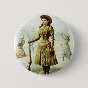 Badge Rond 5 Cm Mlle Annie Oakley