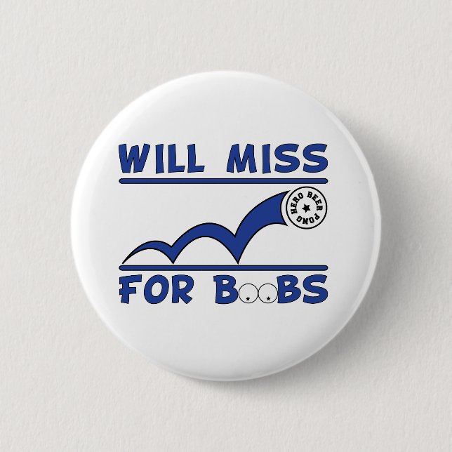 Badge Rond 5 Cm Mlle Beer Pong Button (Devant)