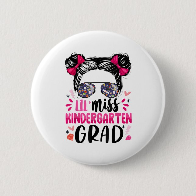Badge Rond 5 Cm Mlle Kindergarten Grad Graduation Girls Graduated  (Devant)
