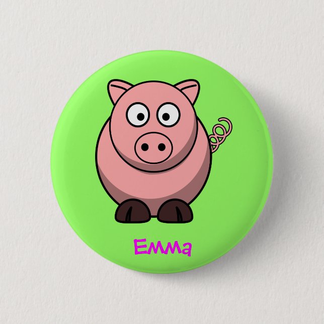 Badge Rond 5 Cm Mlle porcine (Devant)