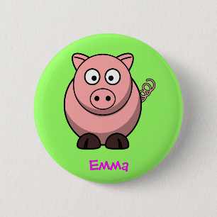 Badge Rond 5 Cm Mlle porcine