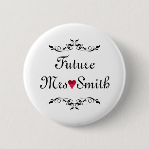 Badge Rond 5 Cm Mme florale customisée d'avenir de frontière de