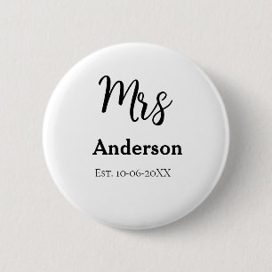 Badge Rond 5 Cm Mme mariée mariée mariée nom date année est. Simpl