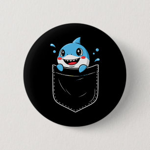 Badge Rond 5 Cm Mmème de poche de requin mignon drôle