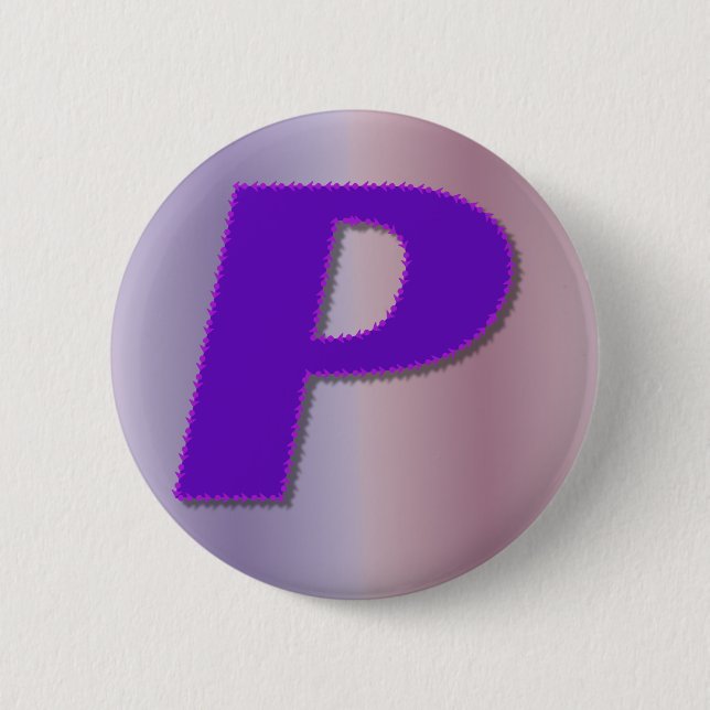 Badge Rond 5 Cm Mnogram de pourpre de P (Devant)