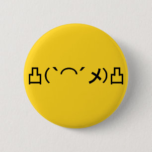 Badge Rond 5 Cm Mo' Angry Emoticon Japonais Kaomoji
