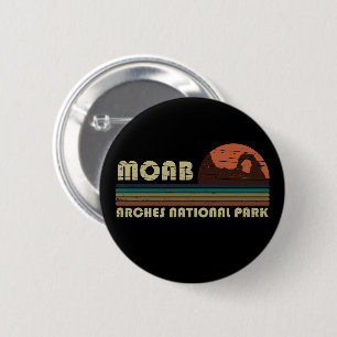 Badge Rond 5 Cm Moab Utah coucher de soleil vintage Parc national 