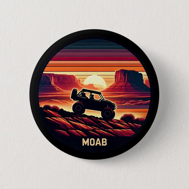 Badge Rond 5 Cm Moab Utah UTV Sunset Red Rocks (Devant)