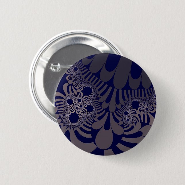 Badge Rond 5 Cm Mod bleu et argent (Devant & derrière)