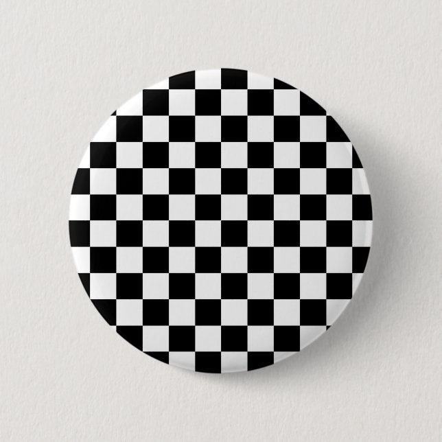 Badge Rond 5 Cm Mod Checkered noir emballant le motif (Devant)
