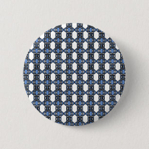 Badge Rond 5 Cm Mod Retro Blue Abstrait Scarab Motif