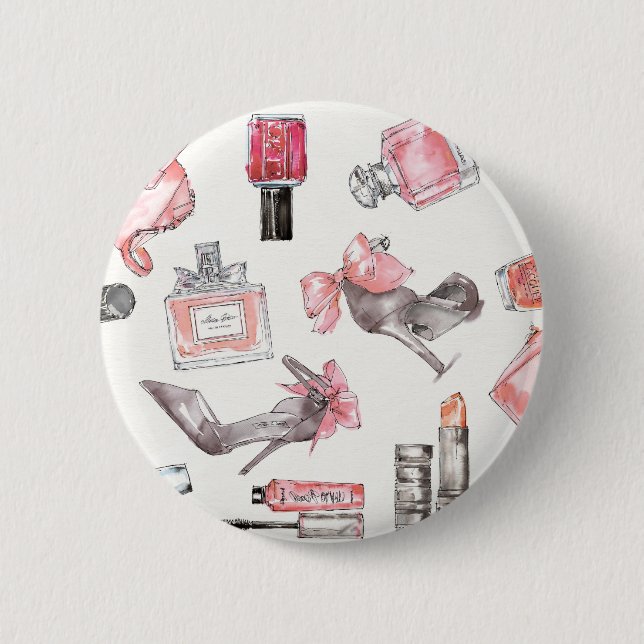 Badge Rond 5 Cm Mode chic d'aquarelle des accents | (Devant)