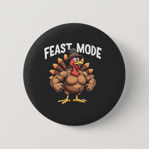 Badge Rond 5 Cm Mode fête Drôle Thanksgiving Turquie Fitness Repas