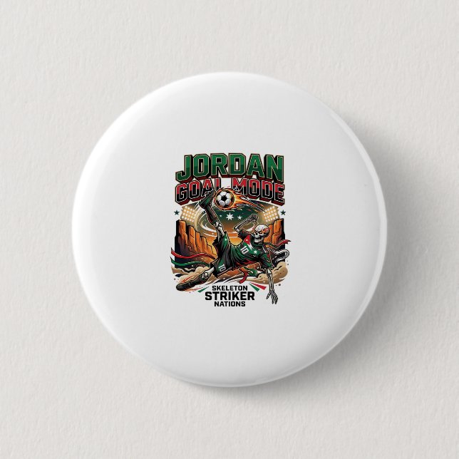 Badge Rond 5 Cm Mode Jordan Objectif Squelette Nations Striker Dyn (Devant)