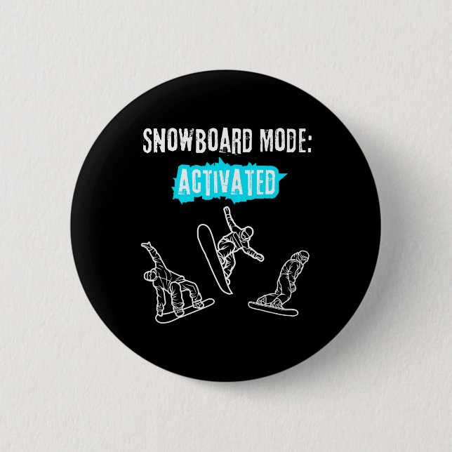 Badge Rond 5 Cm Mode snowboard activé (Devant)
