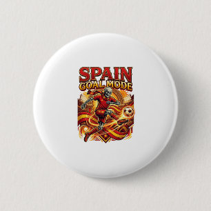 Badge Rond 5 Cm Mode squelette de but d'Espagne Nations striker St