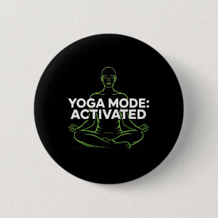 Badge Rond 5 Cm Mode Yoga Activé Méditation Fitness Pleine Conscie