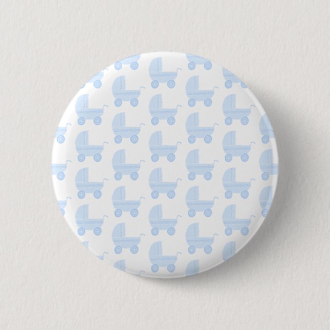 Badge Rond 5 Cm Modèle bleu-clair et blanc de poussette de bébé (Devant)