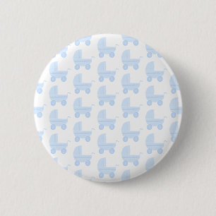 Badge Rond 5 Cm Modèle bleu-clair et blanc de poussette de bébé