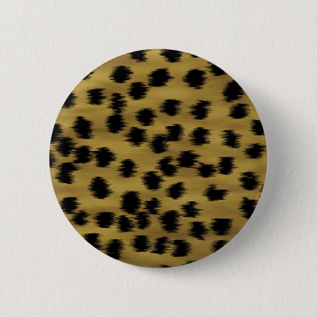 Badge Rond 5 Cm Modèle Brown noir et d'or d'impression de guépard (Devant)