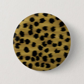 Badge Rond 5 Cm Modèle Brown noir et d'or d'impression de guépard