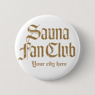 Badge Rond 5 Cm Modèle de bouton de brun de club de fan de sauna