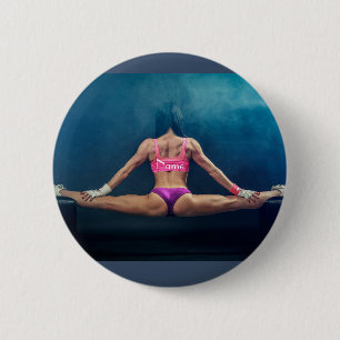 Badge Rond 5 Cm Modèle de condition physique féminine Split Thunde