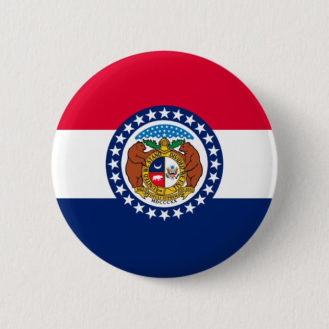 Badge Rond 5 Cm Modèle de drapeau d'État du Missouri (Devant)