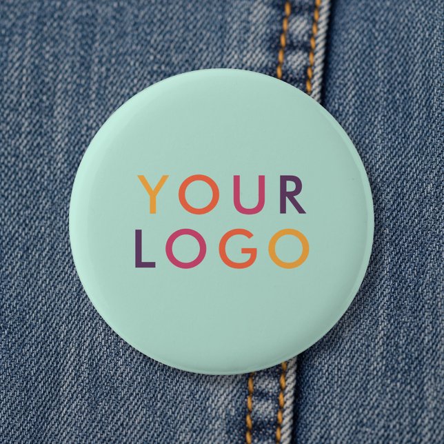 Badge Rond 5 Cm Modèle de marque de logo d'entreprise vert menthe (Créateur téléchargé)