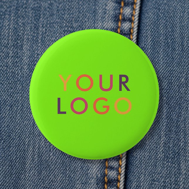 Badge Rond 5 Cm Modèle de marque de logo d'entreprise Vert vibrant (Créateur téléchargé)