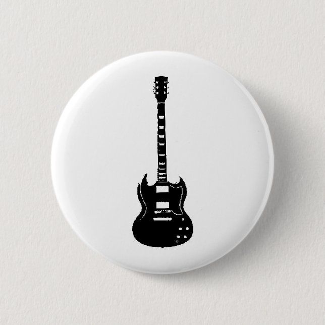 BADGE ROND 5 CM MODÈLE DE SG DE GUITARE (Devant)