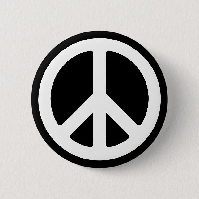 Badge Rond 5 Cm Modèle de symbole de paix blanc (Devant)