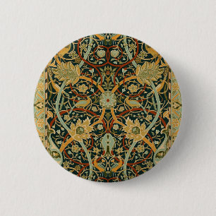 Badge Rond 5 Cm Modèle de tapisserie forestière de William Morris