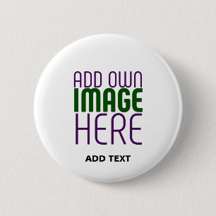 BADGE ROND 5 CM MODÈLE DE TEXTE D'IMAGE BLANCHE SIMPLE MODERNE