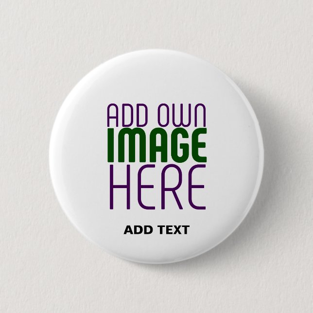 BADGE ROND 5 CM MODÈLE DE TEXTE D'IMAGE BLANCHE SIMPLE MODERNE (Devant)