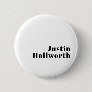 Badge Rond 5 Cm Modèle d'entreprise ou de nom minimaliste moderne 