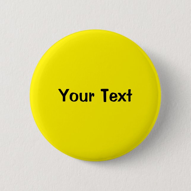 Badge Rond 5 Cm Modèle du bouton texte personnalisé Jaune 2 1/4" (Devant)