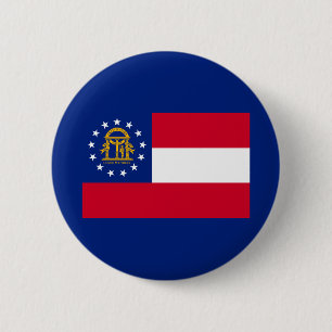 Badge Rond 5 Cm Modèle du drapeau de l'État de Géorgie