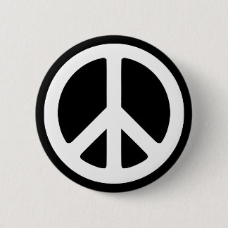 Badge Rond 5 Cm Modèle du symbole de paix blanc