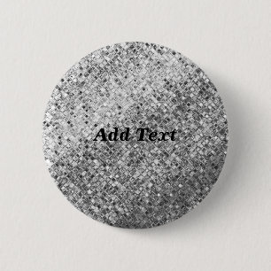 Badge Rond 5 Cm Modèle élégant argenté vierge Ajouter du texte