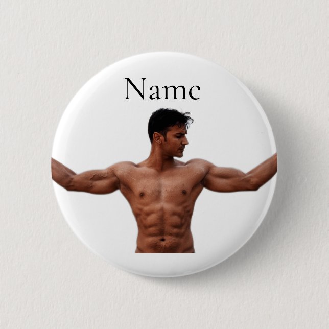Badge Rond 5 Cm Modèle Fitness Homme Thunder_Cove (Devant)