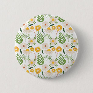 Badge Rond 5 Cm Modèle floral