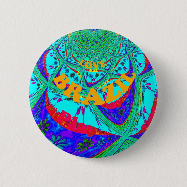 Badge Rond 5 Cm Modèle floral dynamique : Hommage brésilien Manger (Devant)